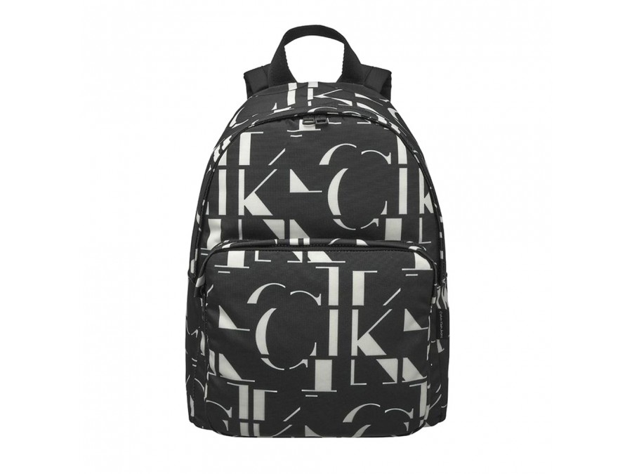 Calvin Klein Black Logo Backpack Unisex IU0IU00303-0GL | Quality Sport  Colour NERO-BIANCO Size U