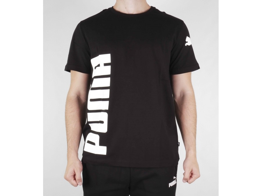 Puma T Shirt Big Logo Graphic Man 580561 01 Colour Black Clothing